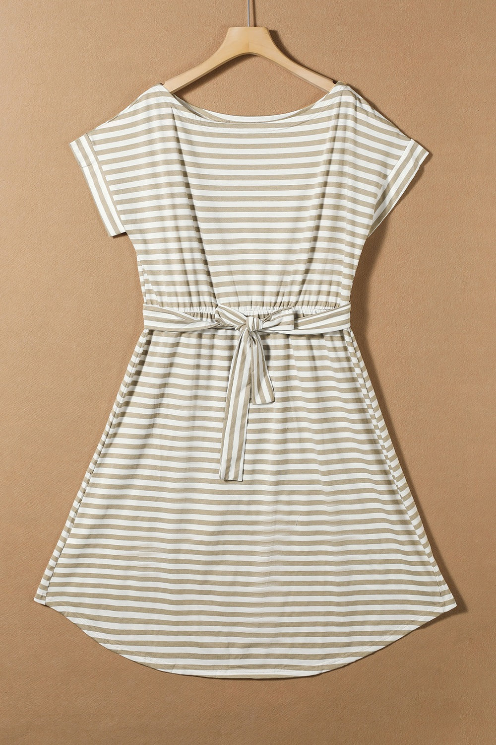 TEEK - Tied Striped Cap Sleeve Dress DRESS TEEK Trend