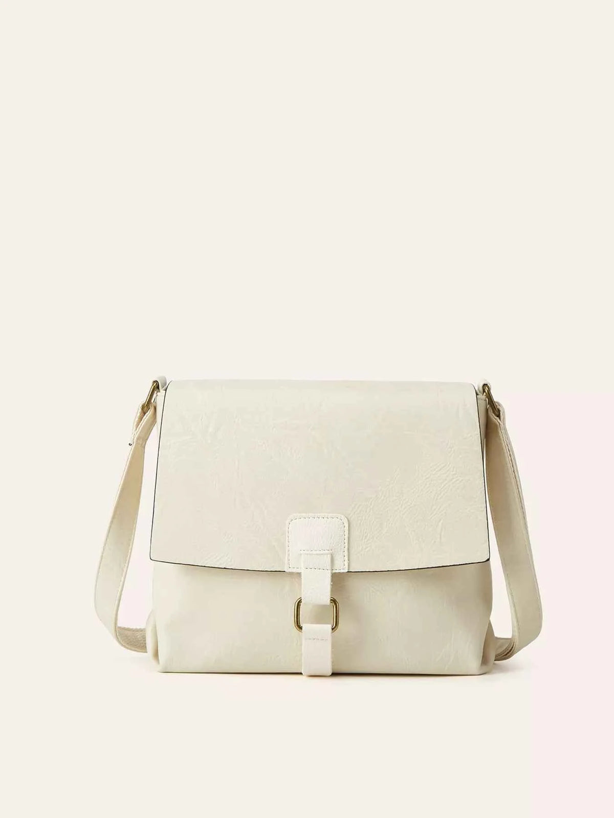 TEEK - Vintage Buckle Flap Crossbody Bag BAG TEEK Trend Ivory ONESIZE