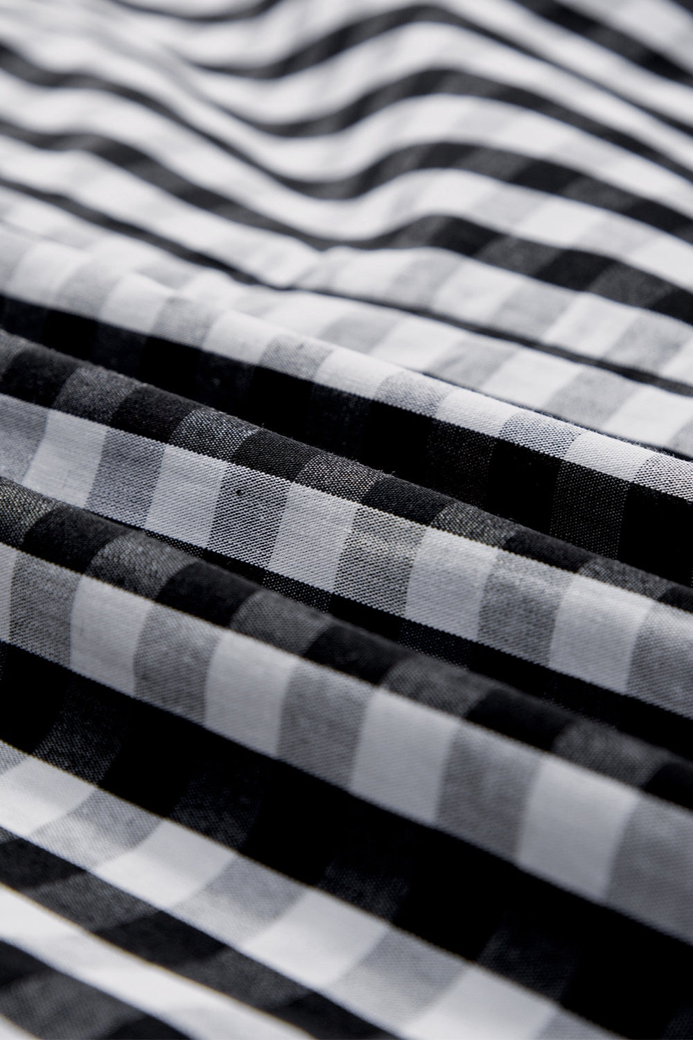 TEEK - Ruffled Plaid Mock Neck Cap Sleeve Blouse TOPS TEEK Trend