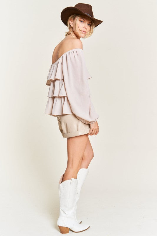 TEEK - Plus Size Tiered Flounce Blouse TOPS TEEK FG