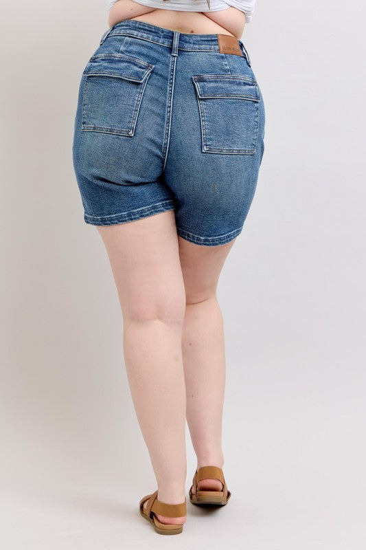 TEEK - Full Size High Rise Denim Shorts SHORTS TEEK Trend