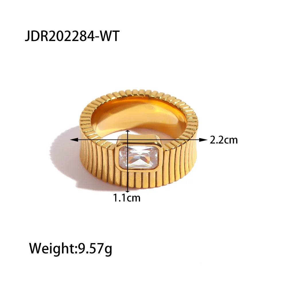 TEEK - 18K Gold PVD Plated 316L Stainless Steel Rings JEWELRY theteekdotcom   