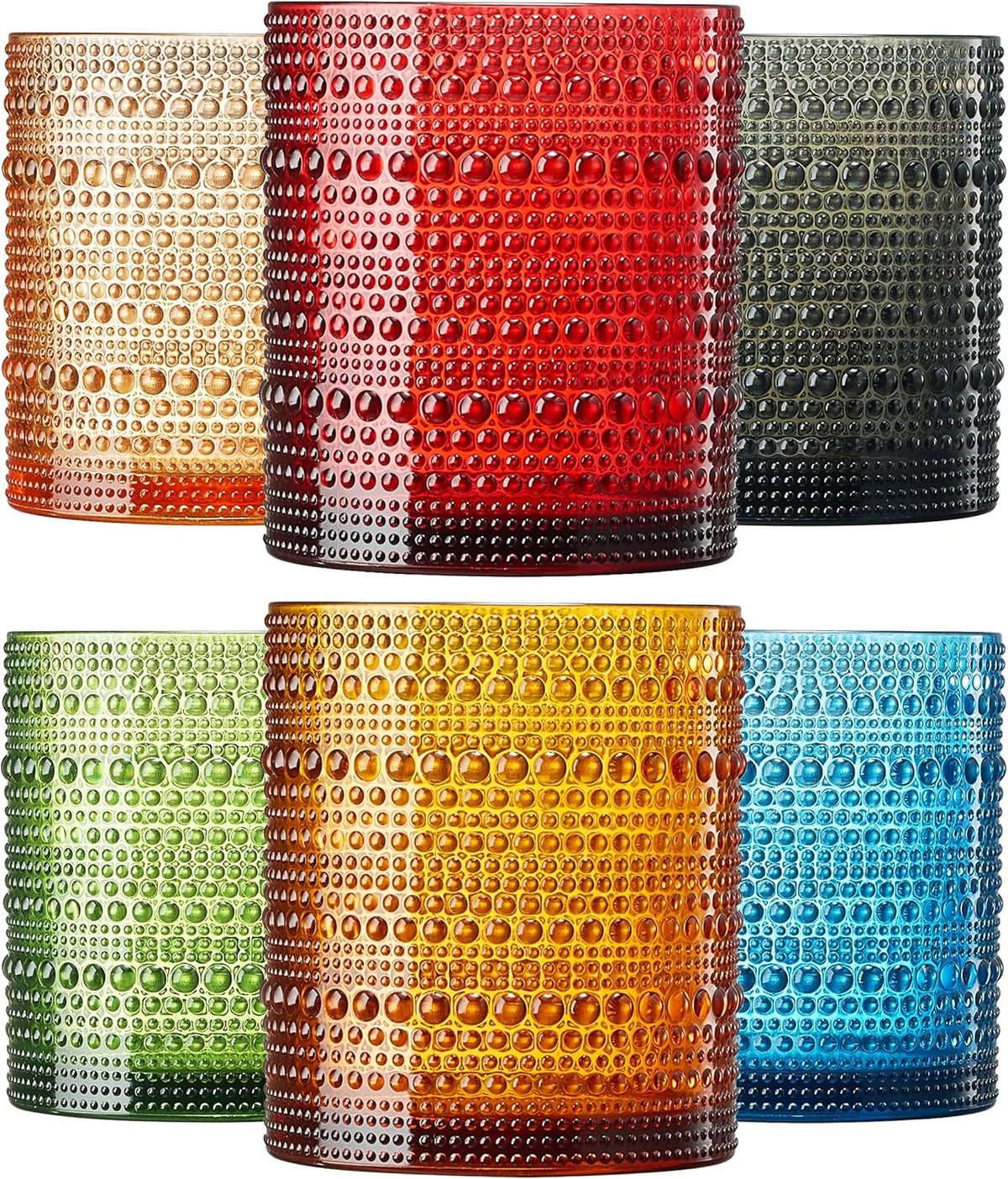 TEEK - Retro-Inspired Hobnail Acrylic Lowball Glasses Set HOME DECOR TEEK KS