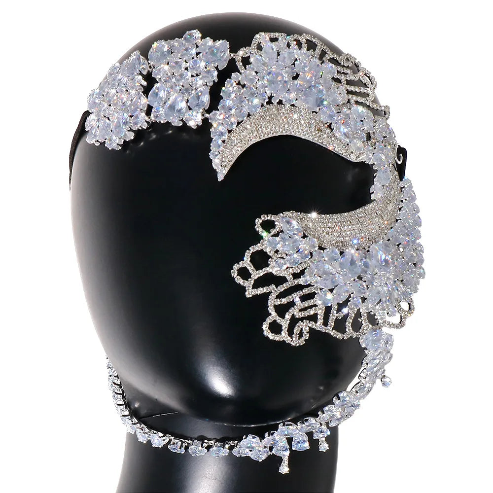 TEEK - Cubic Zirconia Face Jeweled Mask JEWELRY theteekdotcom