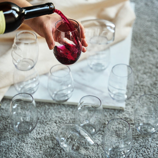 TEEK - Barcelona Acrylic Stemless Finger-Indent Wine Glassware Set HOME DECOR TEEK KS