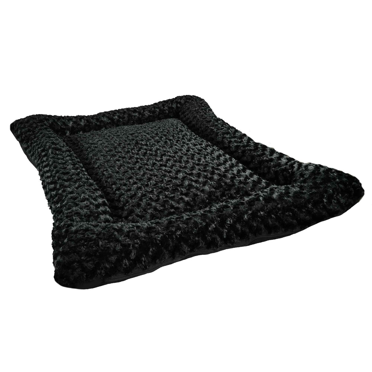 TEEK - Dog Bed - Rectangle Bolstered Furvana™ 'Cloud' PET SUPPLIES TEEK AD Medium 29" x 23" Black
