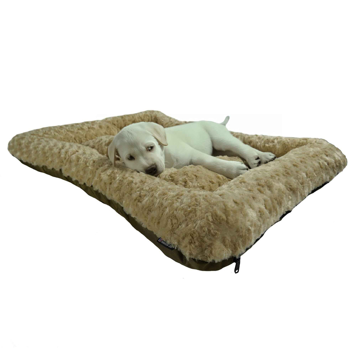 TEEK - Dog Bed - Rectangle Bolstered Furvana™ 'Cloud' PET SUPPLIES TEEK AD XSmall 21" x 18" Camel
