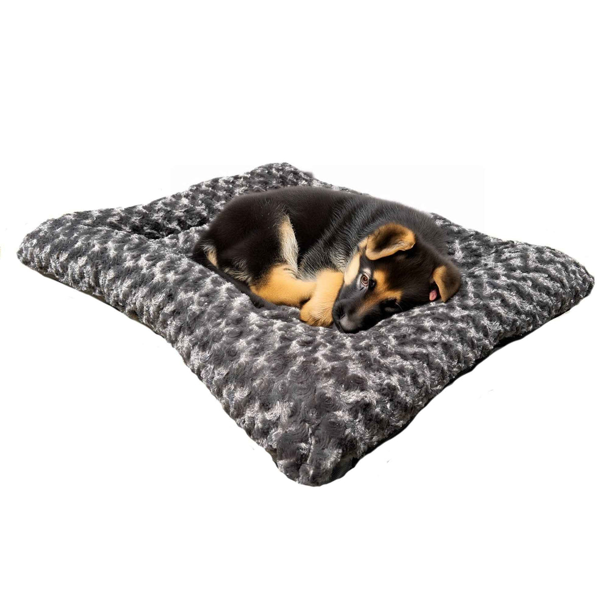 TEEK - Dog Bed - Rectangle Bolstered Furvana™ 'Cloud' PET SUPPLIES TEEK AD XSmall 21" x 18" Charcoal