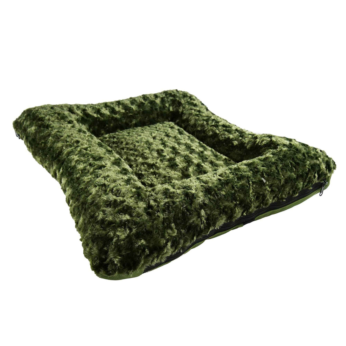 TEEK - Dog Bed - Rectangle Bolstered Furvana™ 'Cloud' PET SUPPLIES TEEK AD XSmall 21" x 18" Olive