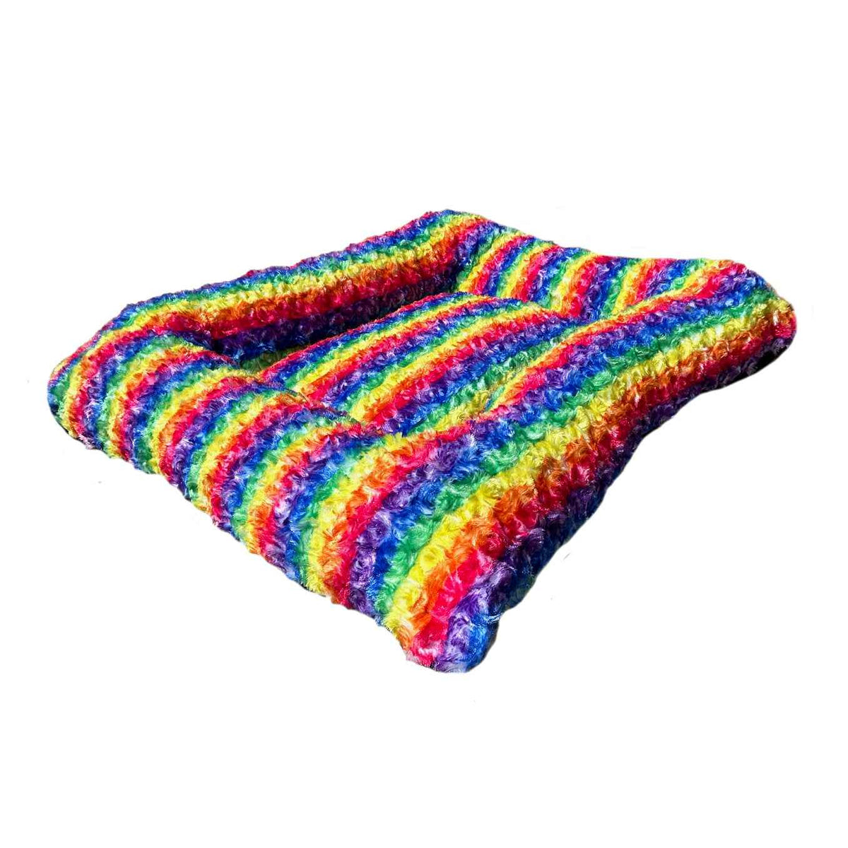 TEEK - Dog Bed - Rectangle Bolstered Furvana™ 'Cloud' PET SUPPLIES TEEK AD XSmall 21" x 18" Rainbow