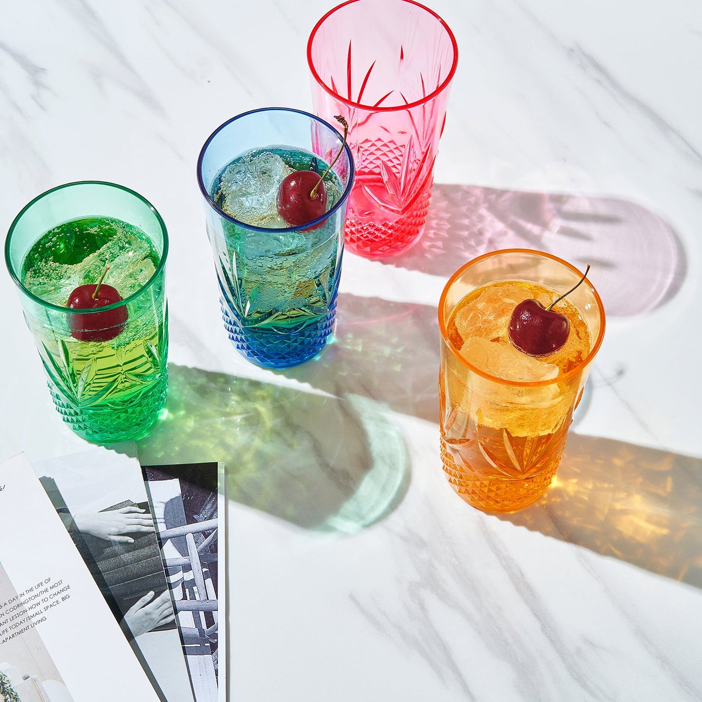 TEEK - Onix Acrylic Crystal Highball Glassware Set of 4 HOME DECOR TEEK KS