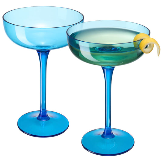 TEEK - Madrid Acrylic Champagne Coupe Cocktail Glassware Set HOME DECOR TEEK KS Blue