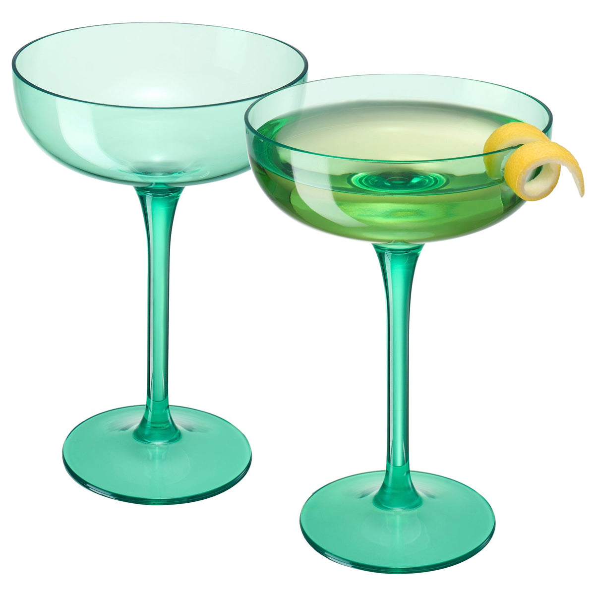 TEEK - Madrid Acrylic Champagne Coupe Cocktail Glassware Set HOME DECOR TEEK KS Green