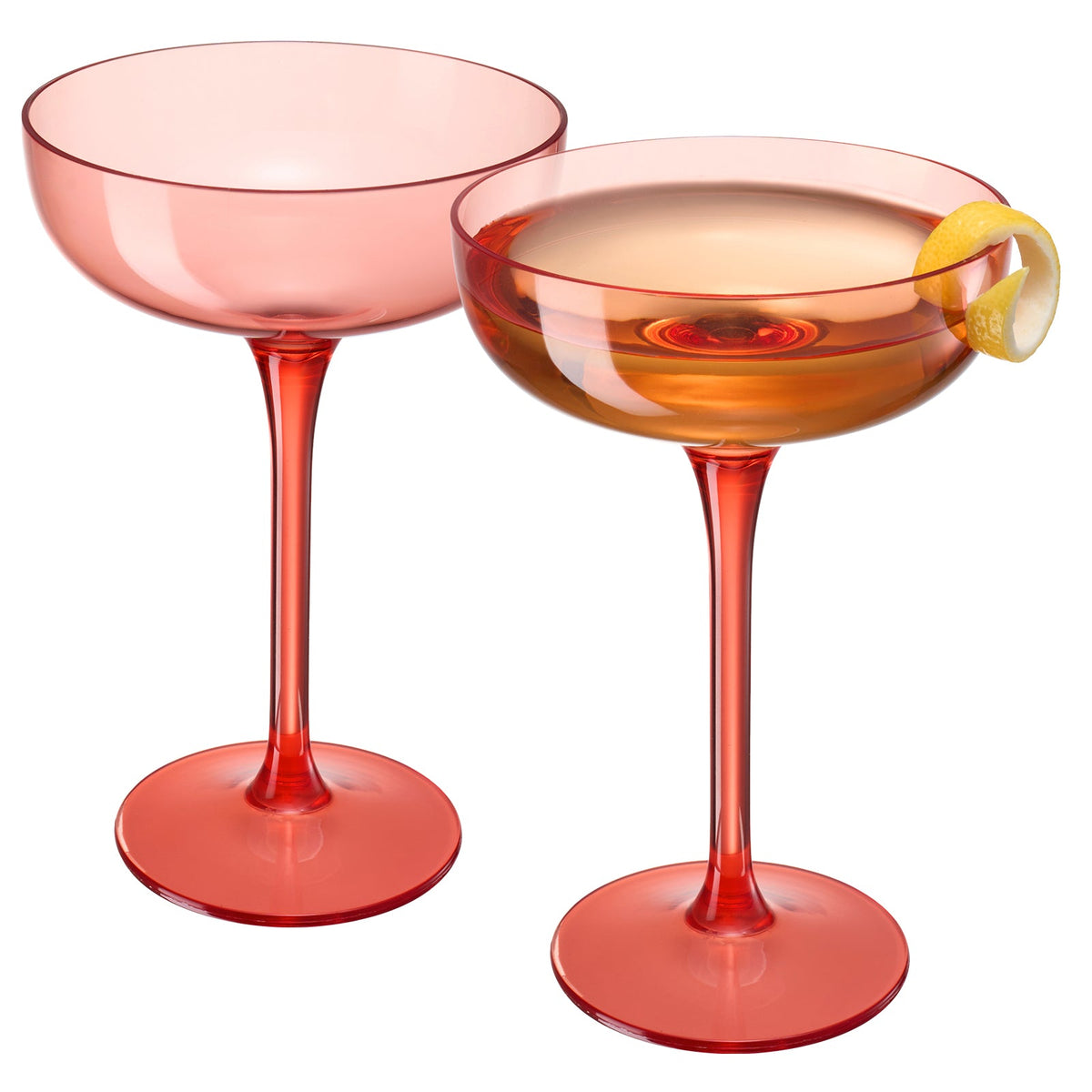 TEEK - Madrid Acrylic Champagne Coupe Cocktail Glassware Set HOME DECOR TEEK KS Orange