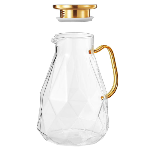TEEK - Classica Pitcher Glassware with Gold Lid & Handle HOME DECOR TEEK KS