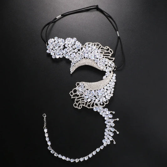 TEEK - Cubic Zirconia Face Jeweled Mask JEWELRY theteekdotcom
