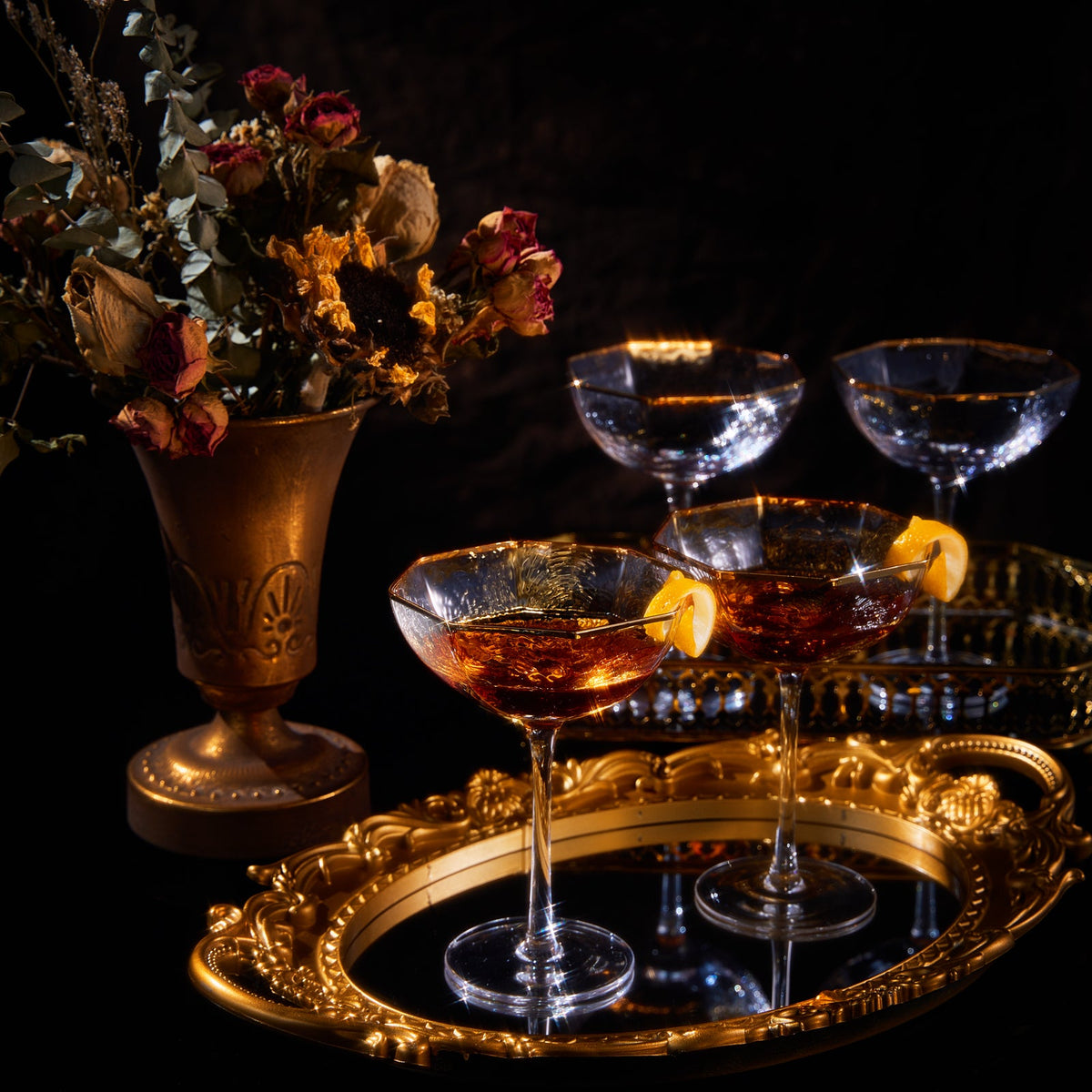TEEK - Architecture Champagne Coupe Cocktail Glassware Set HOME DECOR TEEK KS