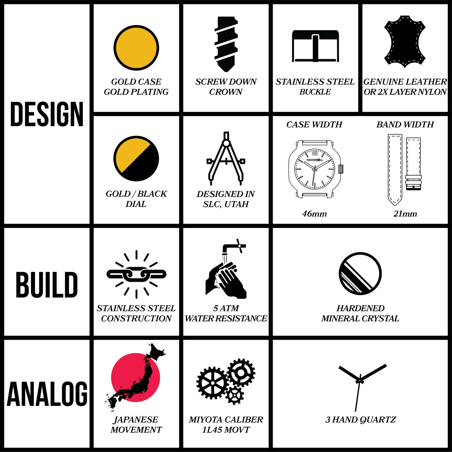 TEEK - Apex Gold/Black Watch WATCH TEEK RT