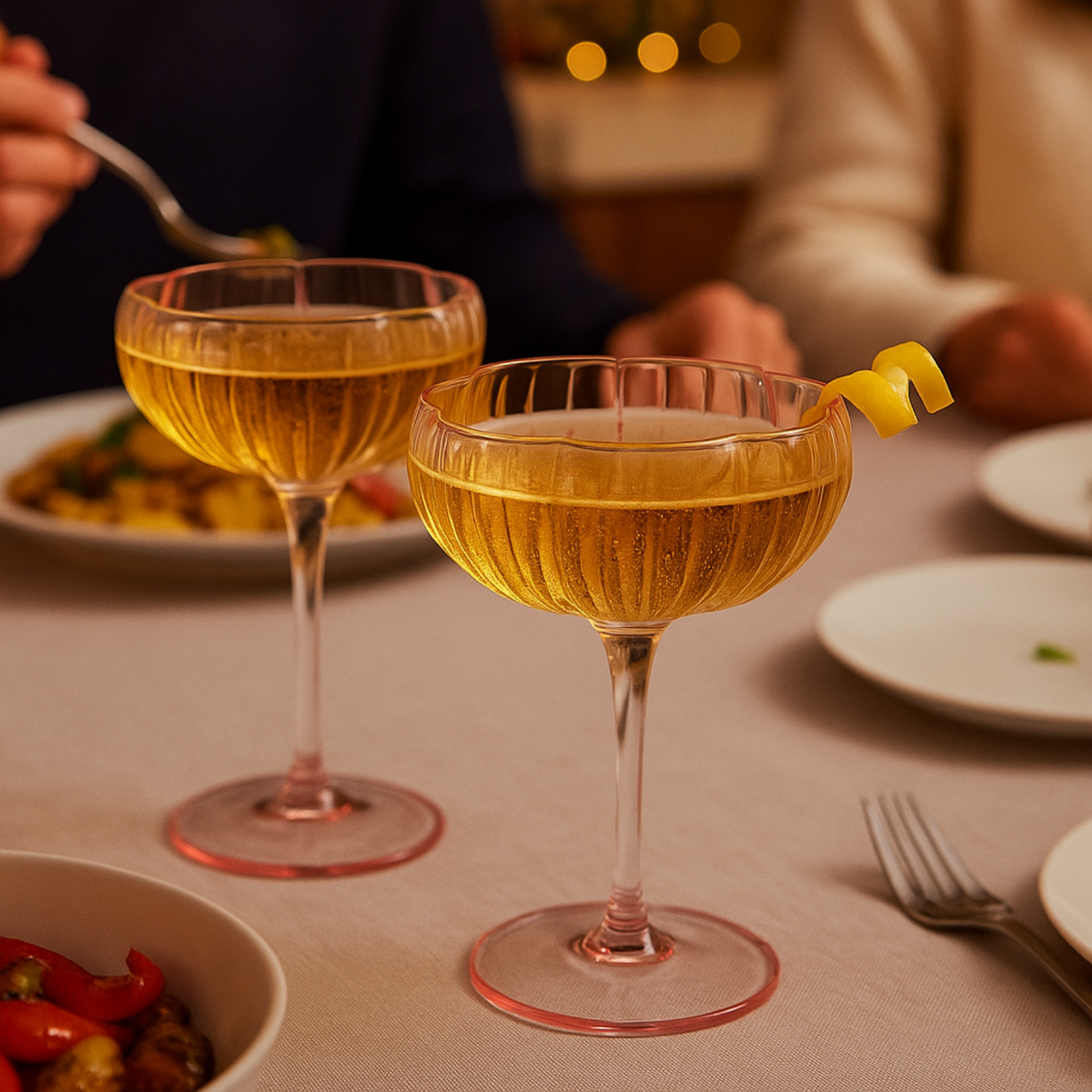 TEEK - Flower Coupe Cocktail Colored Glasses Set | Blush Pink HOME DECOR TEEK KS