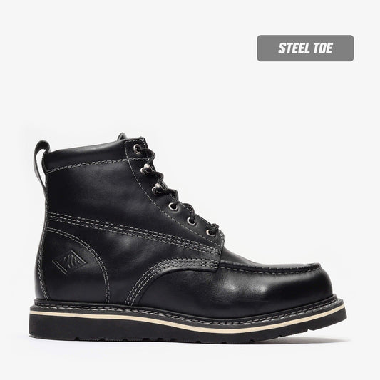 TEEK - FRONTIER CLASSIC 6" MOC TOE (STEEL TOE) JET BLACK SHOES TEEK BB