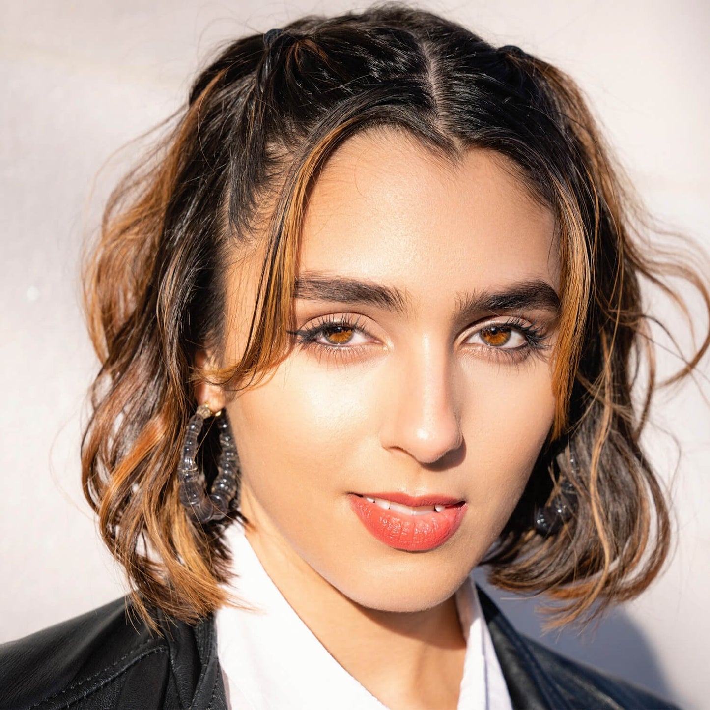 TEEK - Blackberry Lucite Bamboo Hoop Earrings JEWELRY TEEK GNH