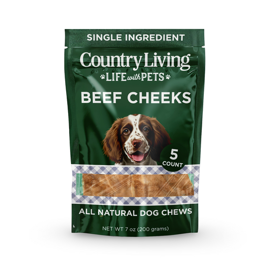 TEEK - Country Living 4” x 4” Beef Cheek Chip Dog Treats – Chicken Flavor – 5 Count Bag PET SUPPLIES TEEK APS