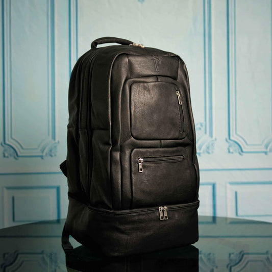TEEK - Black Leather Signature Bag Set (Signature Backpack and Duffle Bag) BAG TEEK SP