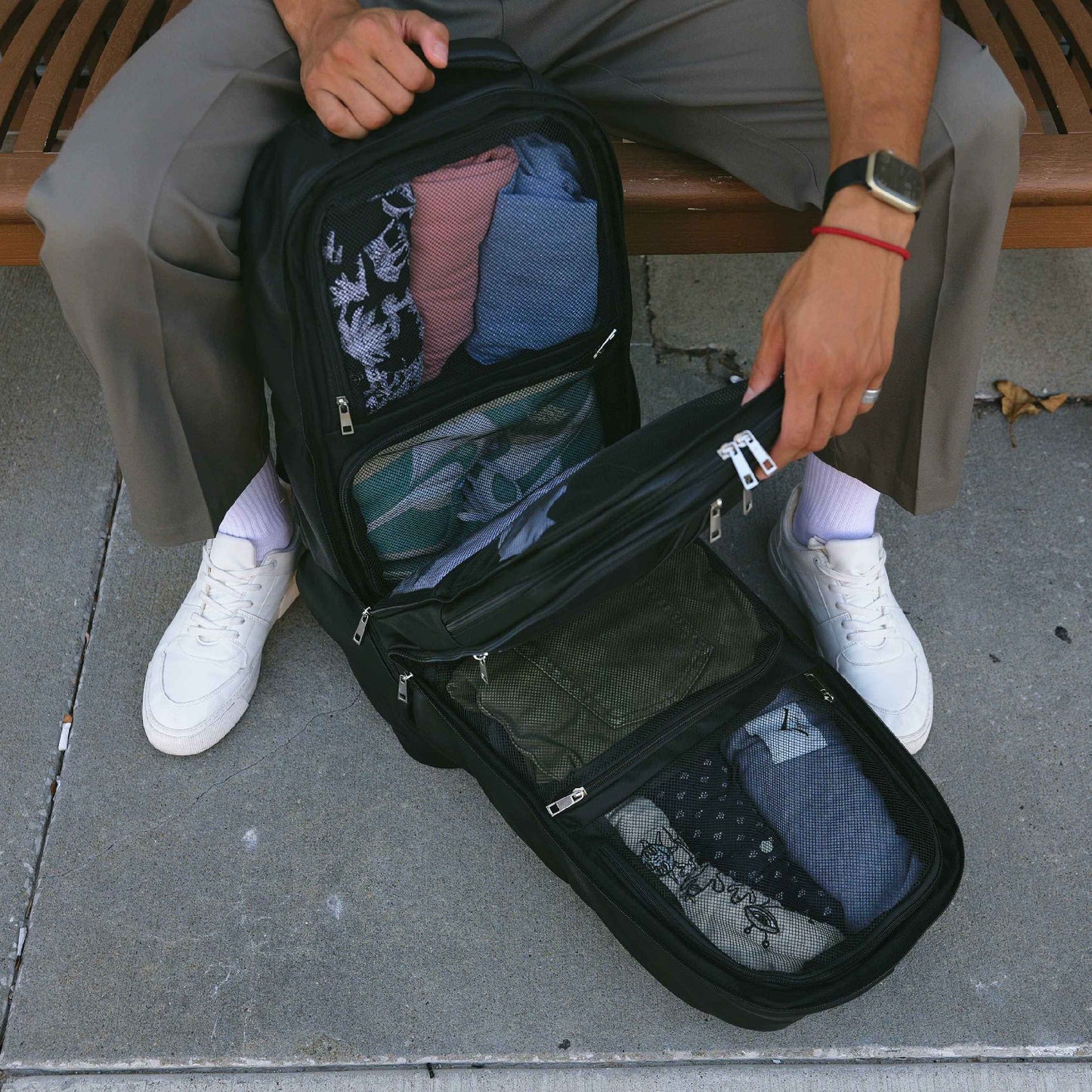 TEEK - Black Leather XL Signature Bag Set (XL Signature Backpack and Duffle Bag) BAG TEEK SP