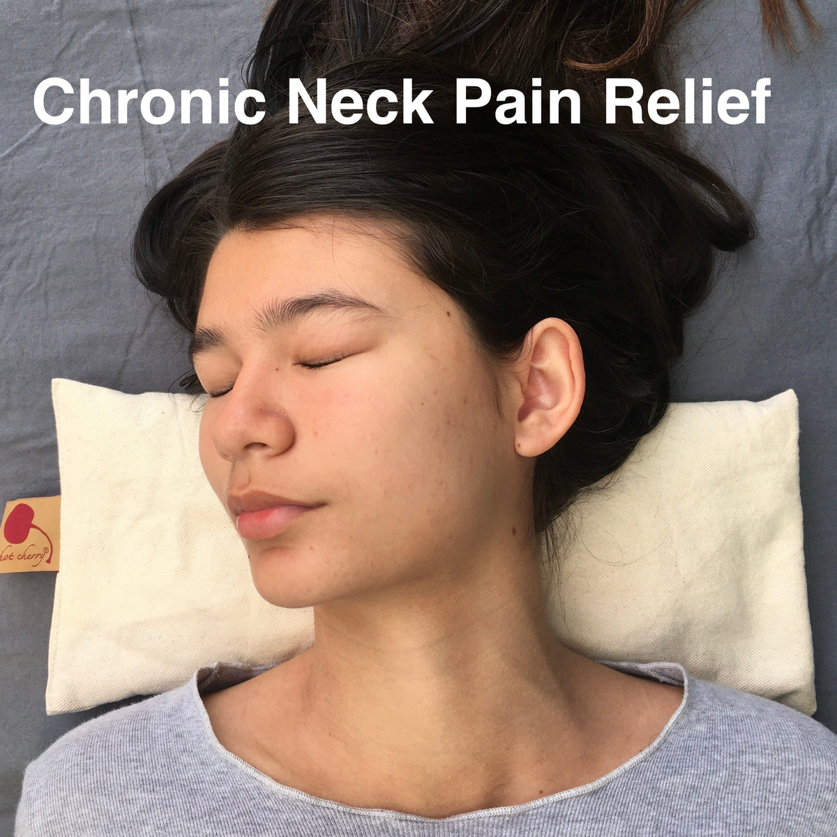 TEEK - Hot Cherry Rectangular/Cervical Neck Pillow Unbleached Pre-Washed Natura Denim Cherry PILLOW TEEK HCP