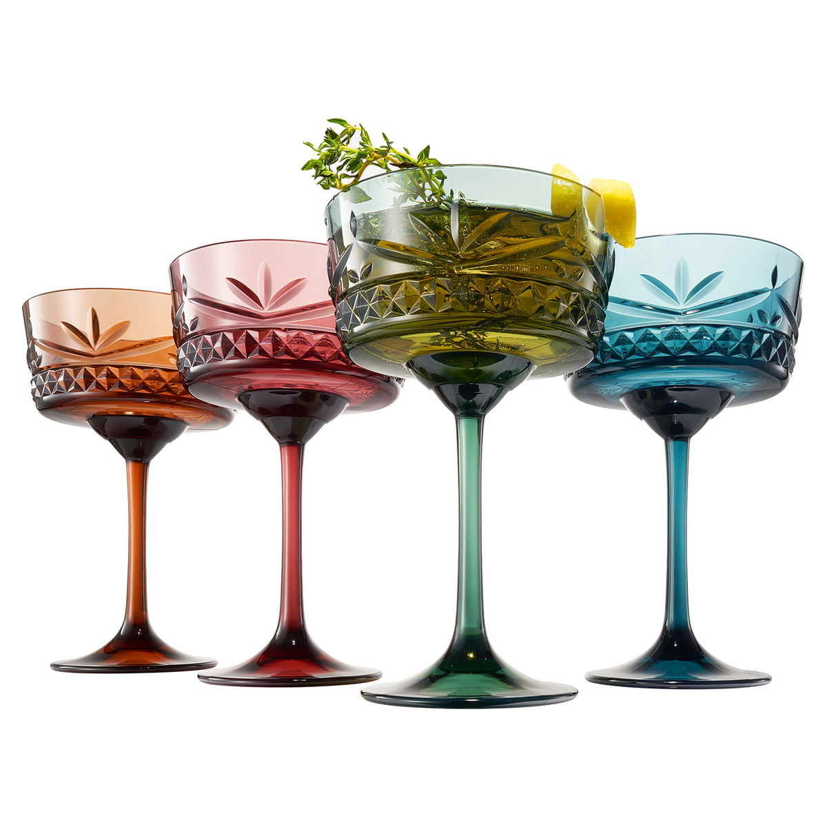 TEEK - Onix Acrylic Crystal Champagne Coupe Cocktail Glassware Set HOME DECOR TEEK KS