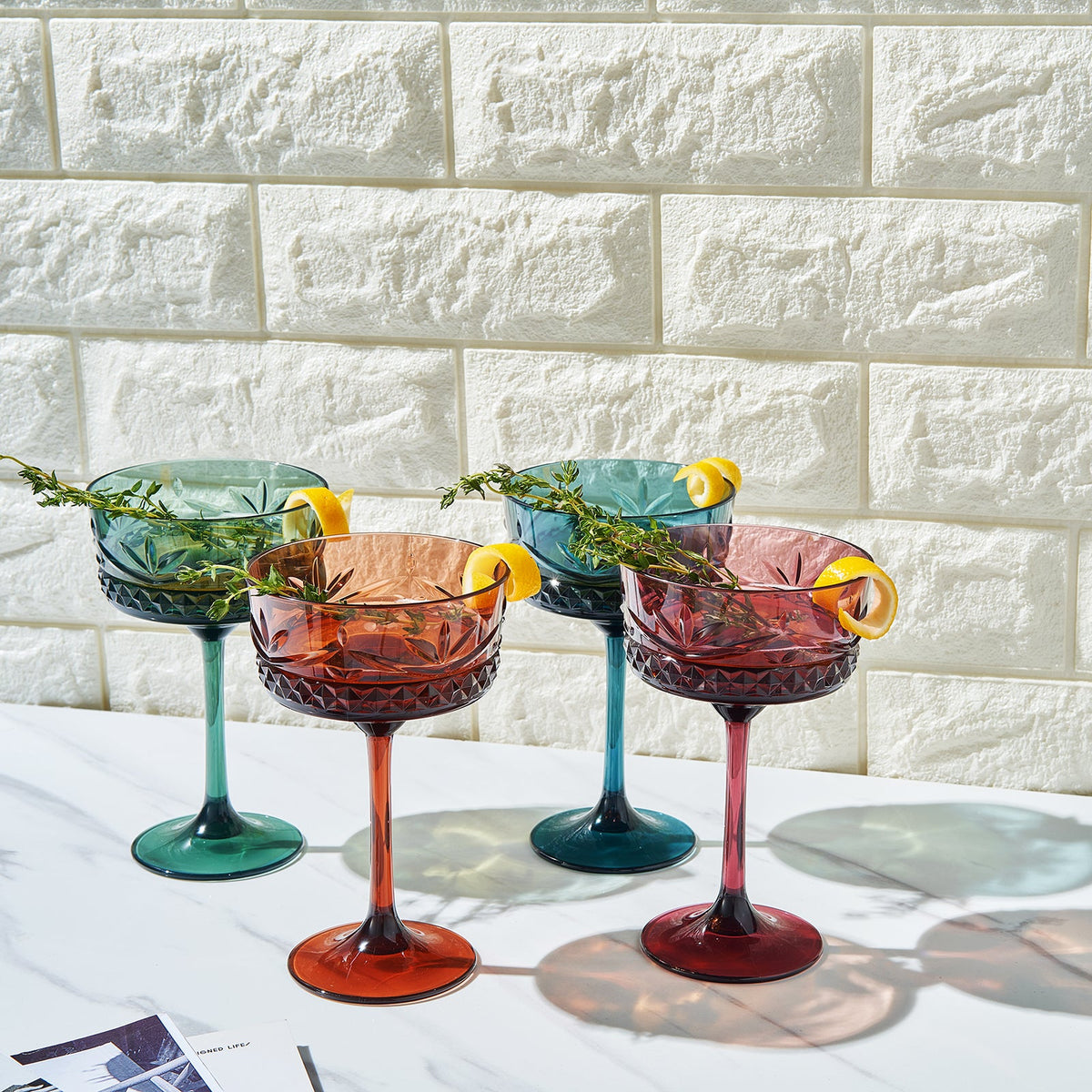 TEEK - Onix Acrylic Crystal Champagne Coupe Cocktail Glassware Set HOME DECOR TEEK KS