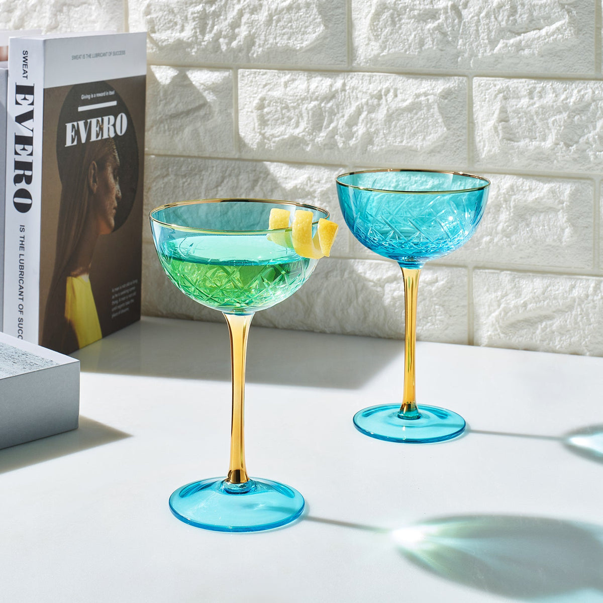 TEEK - Bellissimo Crystal Champagne Coupe Cocktail Glassware Set HOME DECOR TEEK KS
