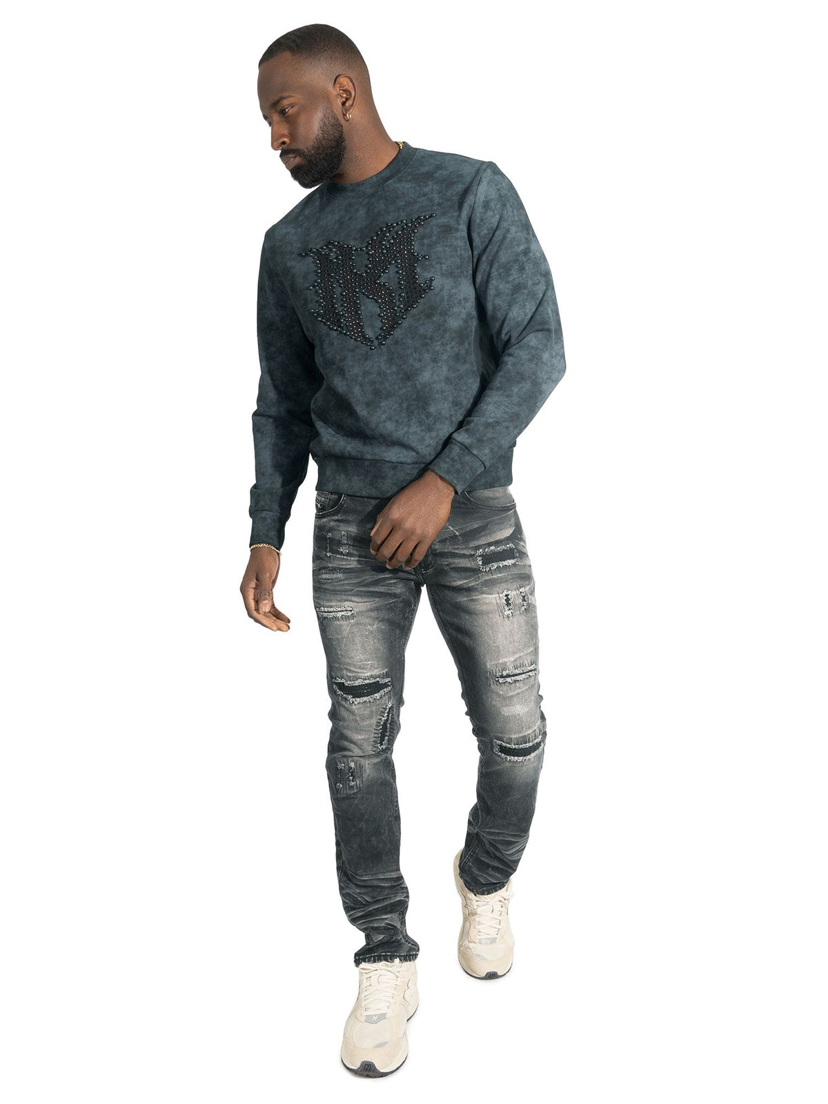 TEEK - Sweatshirt | M4241 Lorenzino Crewneck - Black TOPS TEEK MJ