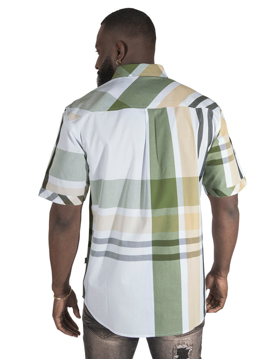 TEEK - V842 Robert Plaid Button-Down Shirt - Olive TOPS TEEK MJ