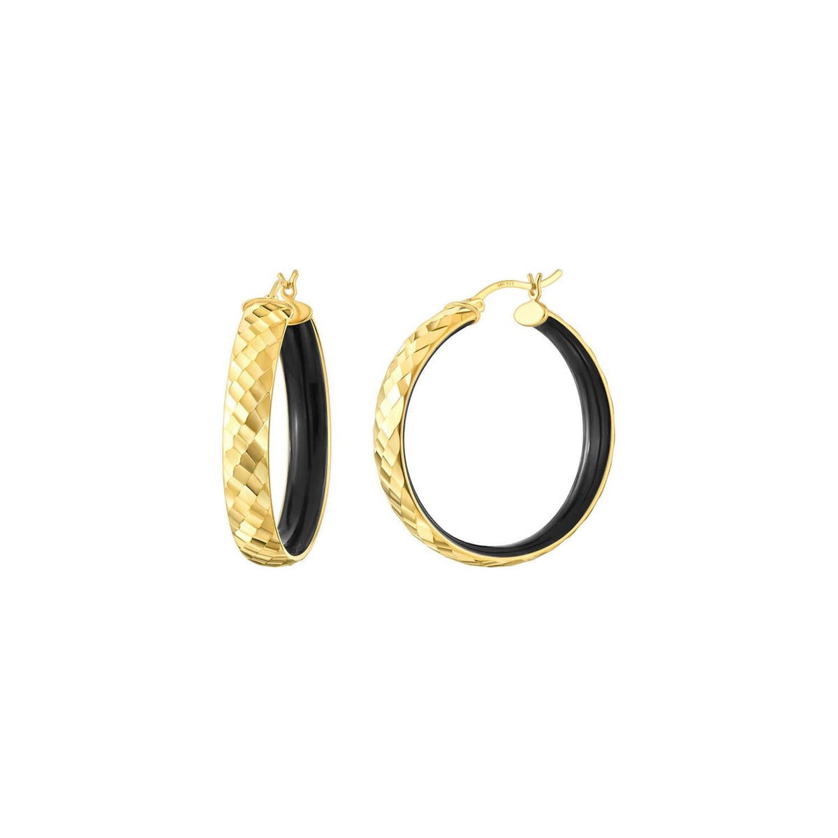 TEEK - Enamel Hammered Hoop Earrings JEWELRY TEEK GNH BLACK
