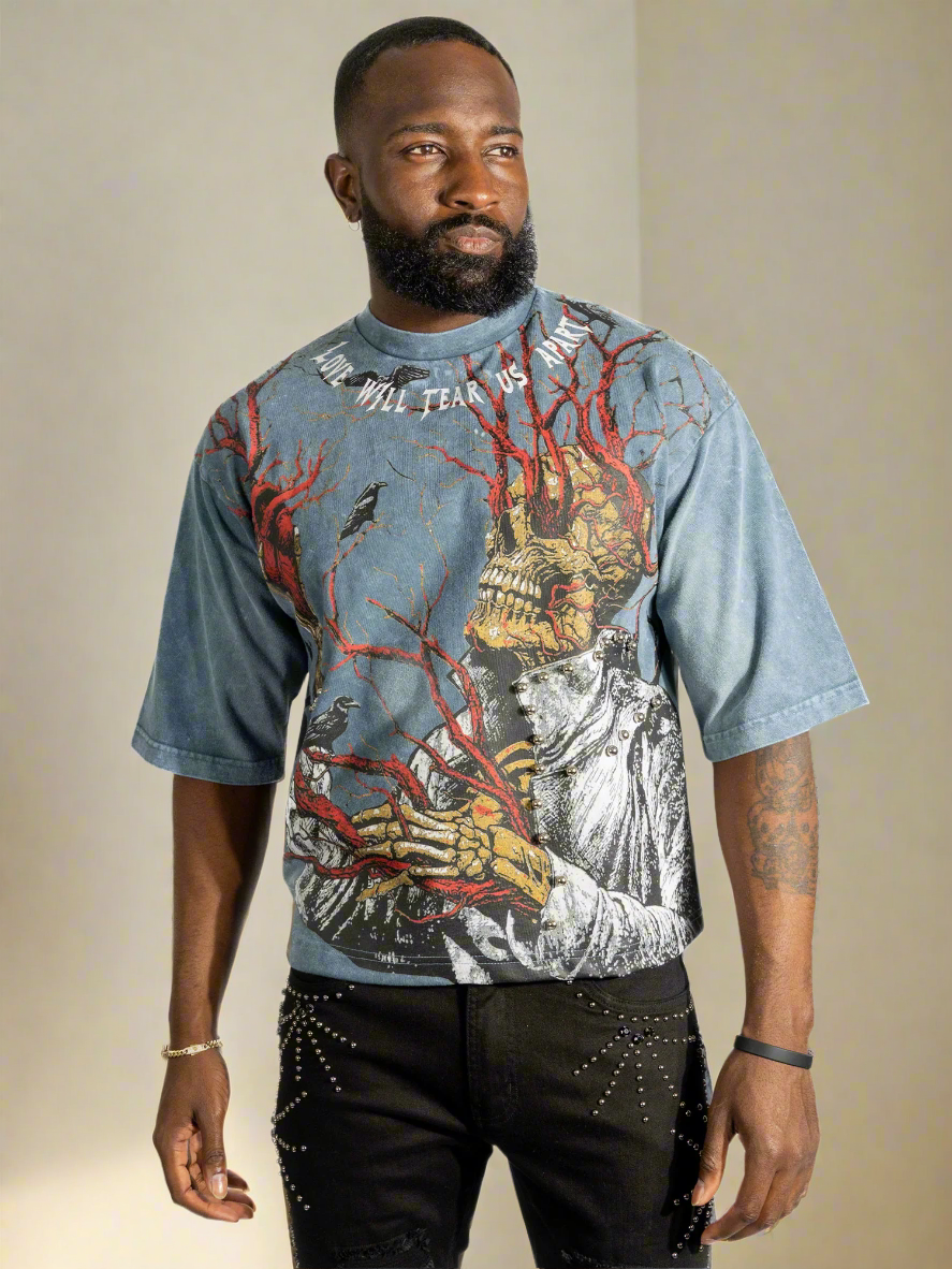 TEEK - Tee | F179 Heartless Cropped - Blue TOPS TEEK MJ