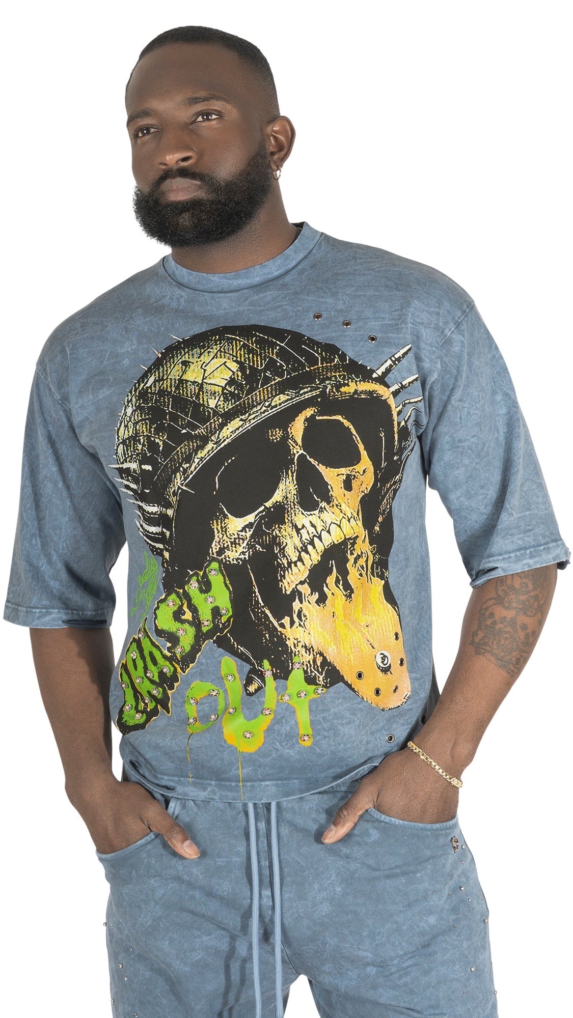 TEEK - F180 Crash Out Tee - Blue TOPS TEEK MJ
