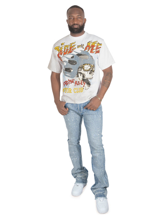 Tee | F188 Ride With Me - White Makobi Jeans USA