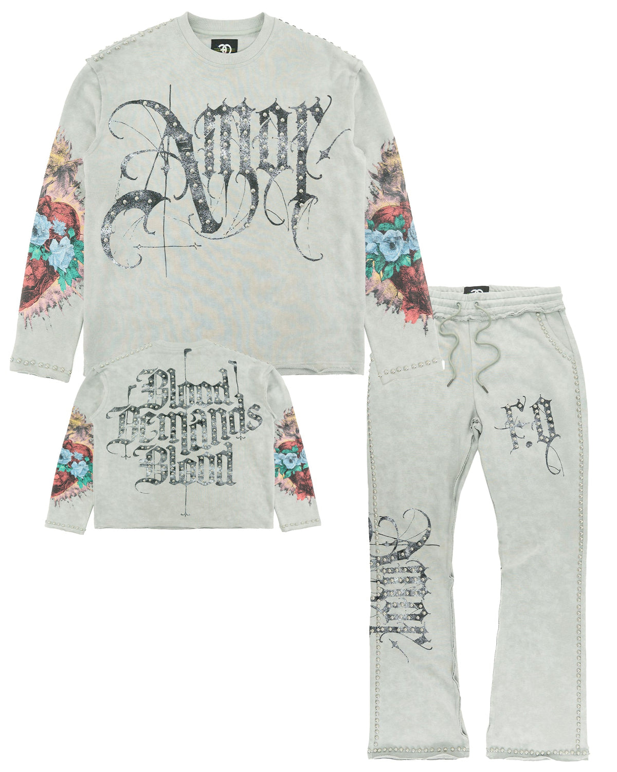 TEEK - Set | F4226 Amor Jogging Set - Gray SET TEEK MJ GRAY S