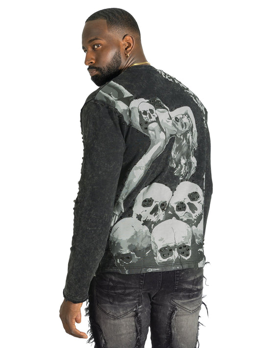 Sweatshirt|F4357 Heartless Crewneck - Black Sweatshirt Makobi Jeans USA
