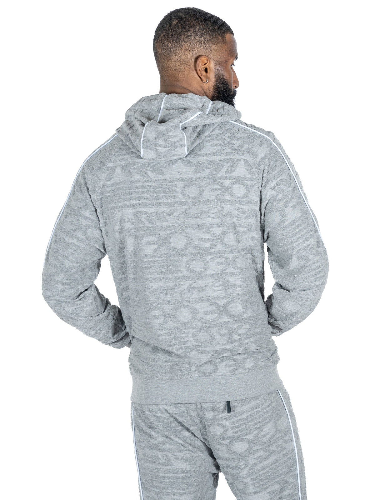 TEEK - F4378 Baroque Burn Out Terry Set - Gray SET TEEK MJ
