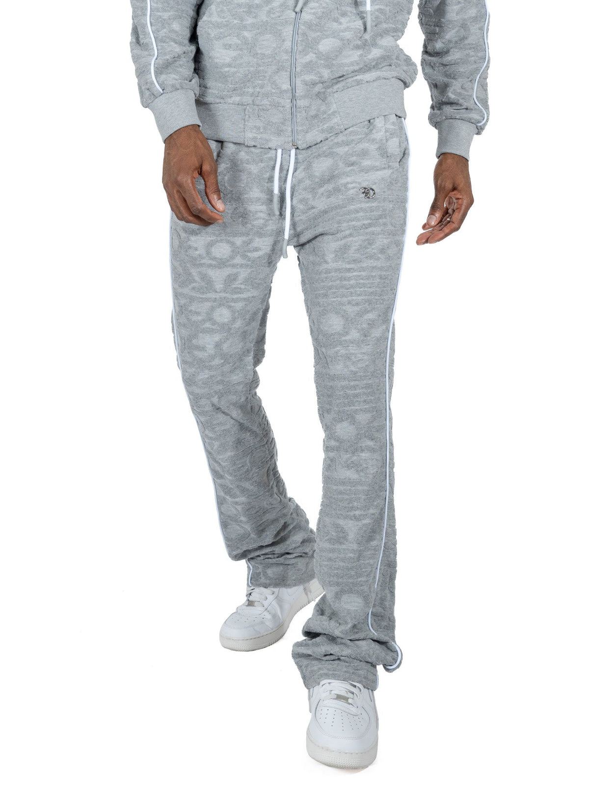 TEEK - F4378 Baroque Burn Out Terry Set - Gray SET TEEK MJ