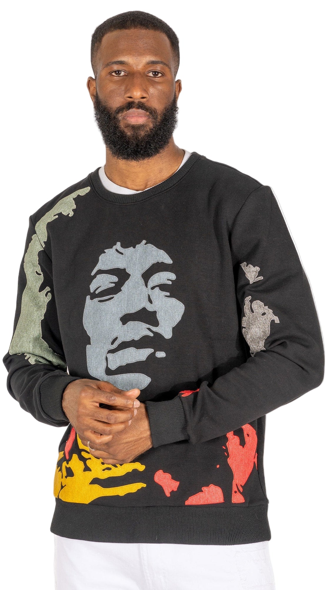 TEEK - F4789 Hendrix Crewneck Sweatshirt - Black TOPS TEEK MJ