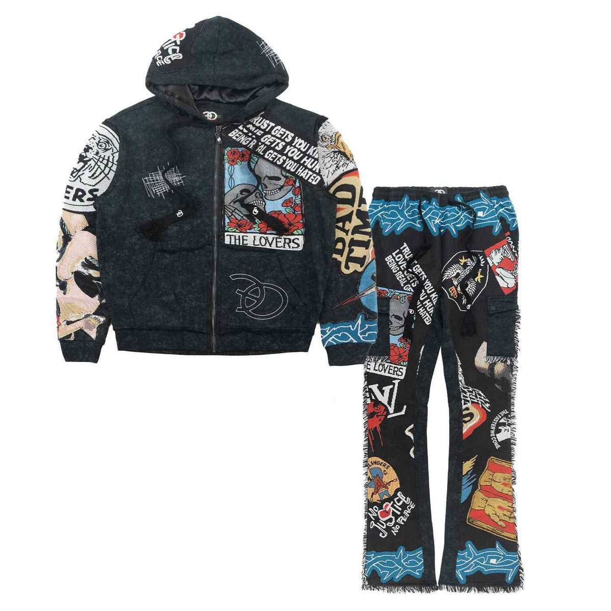 TEEK - F5545 Brave Heart Tapestry Hoodie - Black JACKET TEEK MJ