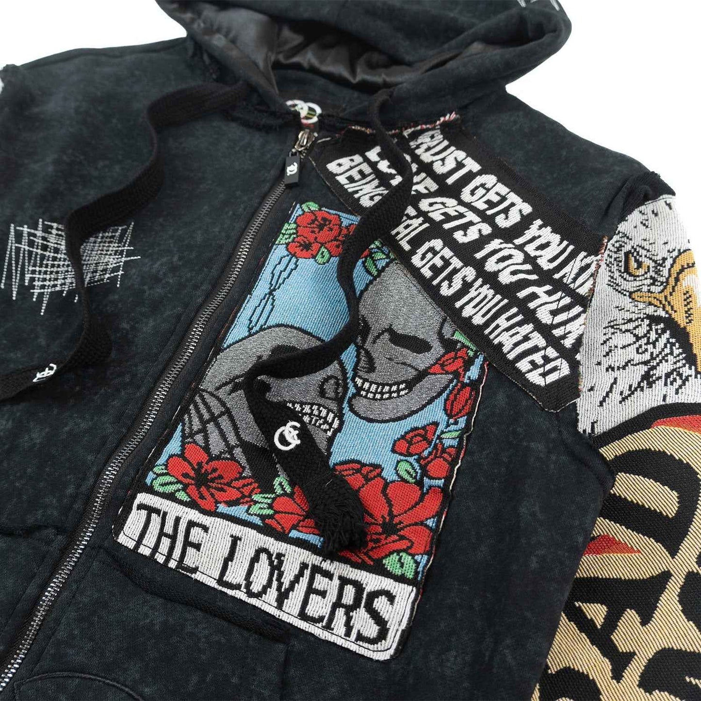 F5545 Brave Heart Tapestry Hoodie - Black Hoodie Makobi Jeans USA