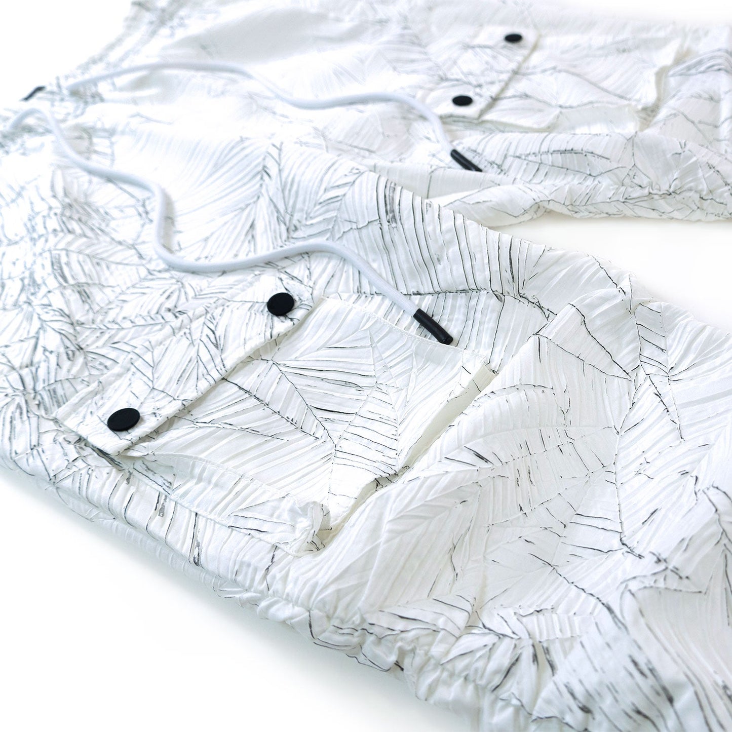 TEEK - F6464 Monico Nylon Stacked Pants - White PANTS TEEK MJ