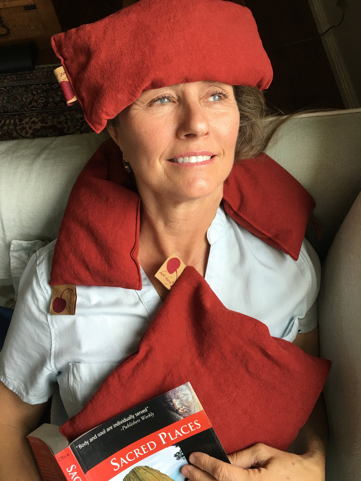 TEEK - Feel Better Pack in Red Ultra Suede: Square, Eye Pillow & Neck Wrap HOME DECOR TEEK HCP