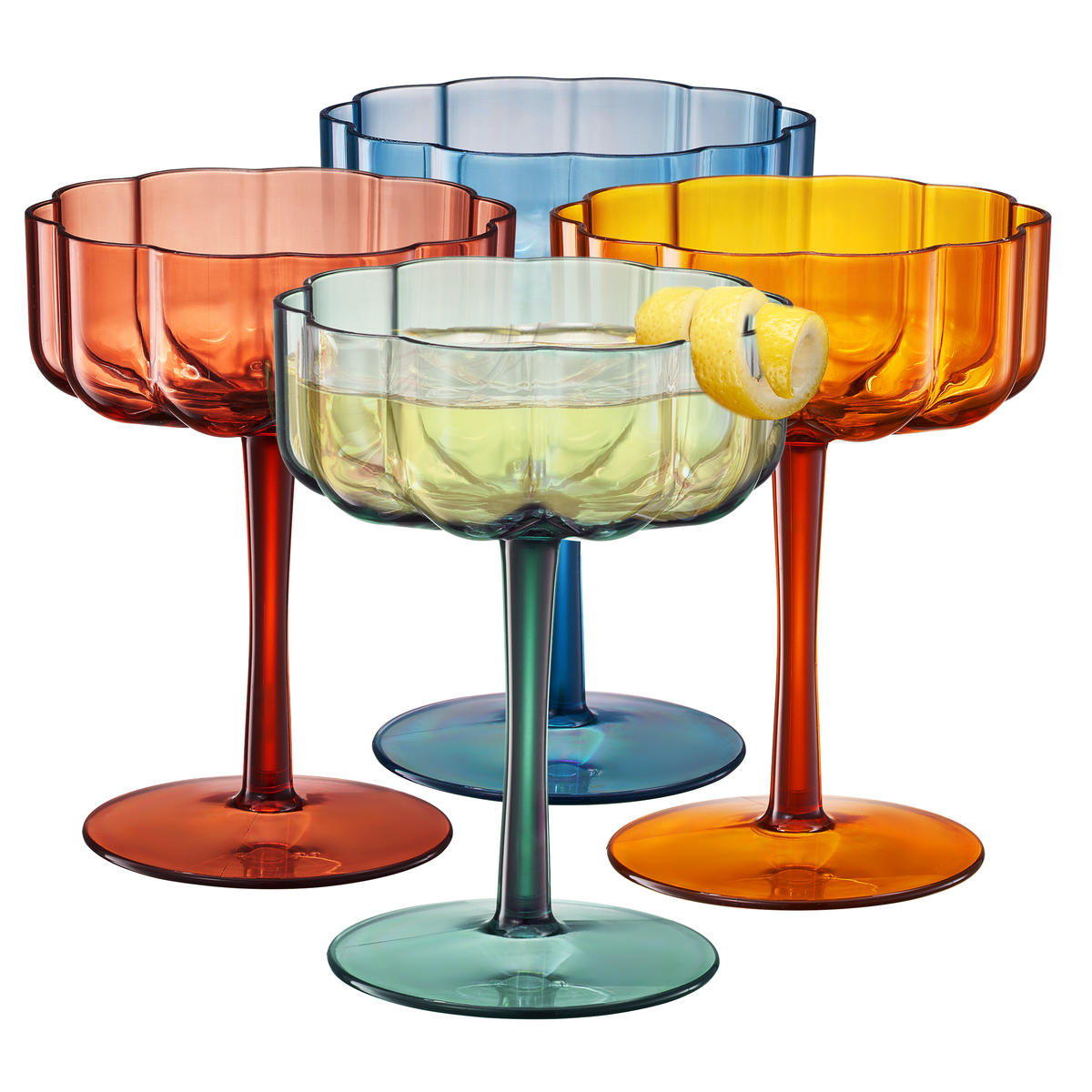 TEEK - Eze Acrylic Champagne Coupe Cocktail Glassware Set HOME DECOR TEEK KS