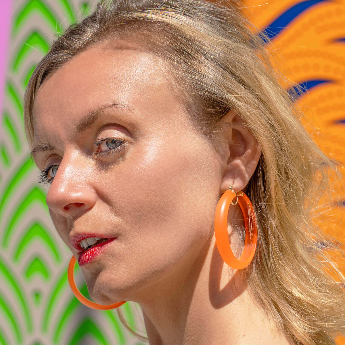 TEEK - Frosted Lucite Hoop Earrings JEWELRY TEEK GNH