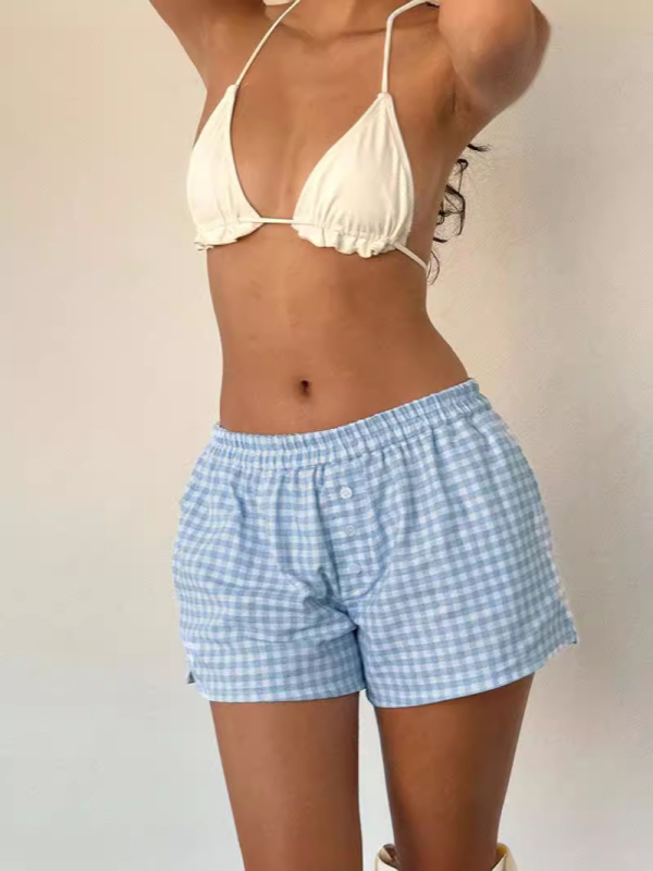 TEEK - Loose Elastic Waist Close-Fitting Casual Shorts SHORTS TEEK K Sky Blue Azure S